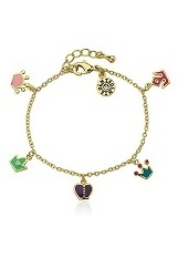 adorable tiny multi-color crowns baby charm bracelet 